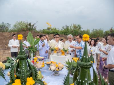 พิธียกเสาเอกและเสาโท สำนักงานสหกรณ์ฯ แห่งใหม่