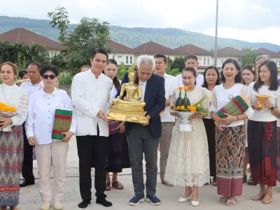 ทำบุญขึ้นบ้านใหม่อาคารสำนักงานสหกรณ์ออมทรัพย์สาธารณสุขจังหวัดหนอ